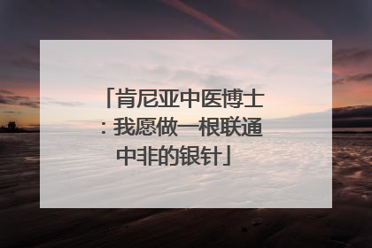 肯尼亚中医博士：我愿做一根联通中非的银针